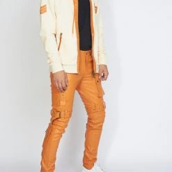 LOCKED & LOADED LNL Hoodie - Leather - Peach And Orange - LLFZ1025505