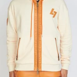 LOCKED & LOADED LNL Hoodie - Leather - Peach And Orange - LLFZ1025505