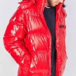 Vengeance78 Puffer Jacket - Vengeance Of Cincy - Red And Black