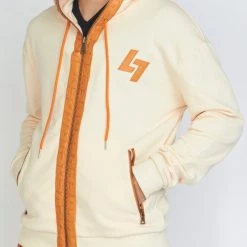 LOCKED & LOADED LNL Hoodie - Leather - Peach And Orange - LLFZ1025505