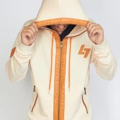 LOCKED & LOADED LNL Hoodie - Leather - Peach And Orange - LLFZ1025505