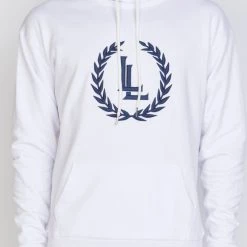 LOCKED & LOADED LNL Hoodie - Crest Pullover - White And Navy - LLCH602