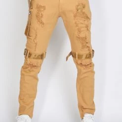 LOCKED & LOADED Shop All LNL Jeans - Straps - Khaki On Khaki - LLCDP0925564