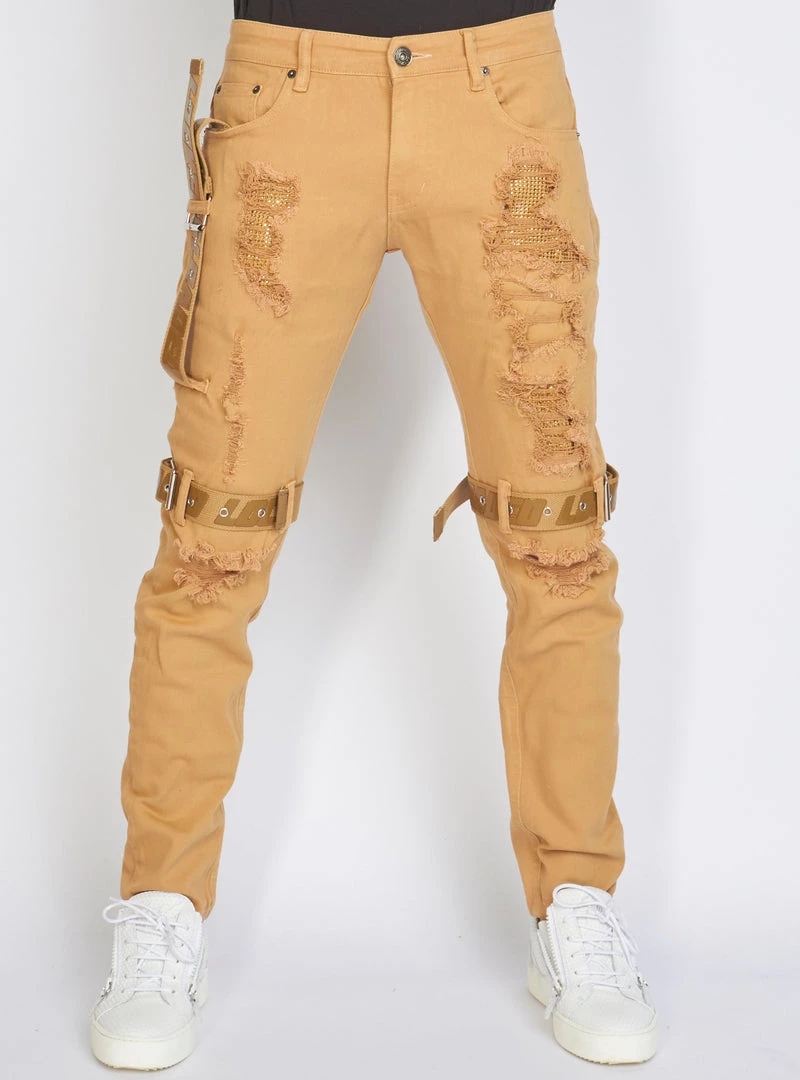 LOCKED & LOADED Shop All LNL Jeans - Straps - Khaki On Khaki - LLCDP0925564 1 LOCKED & LOADED Shop All LNL Jeans - Straps - Khaki On Khaki - LLCDP0925564