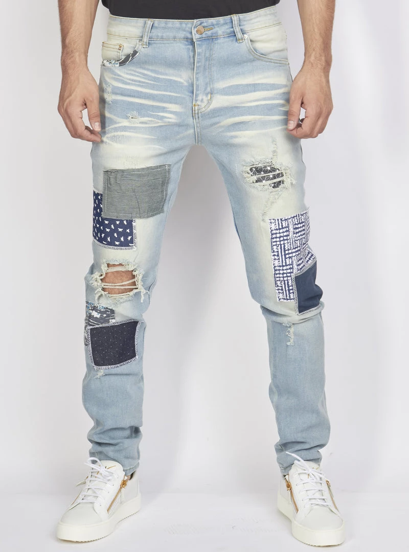 Politics Jeans - Patchwork - Blue - PLTKS0521562 1 Politics Jeans - Patchwork - Blue - PLTKS0521562