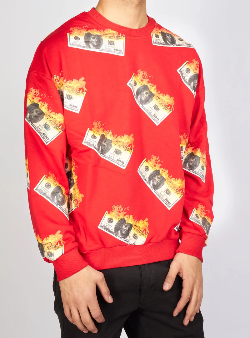 BUYER’S CHOICE Shop All Buyer's Choice Sweater - Burning Money - Red - SW-21550 1 BUYER’S CHOICE Shop All Buyer's Choice Sweater - Burning Money - Red - SW-21550
