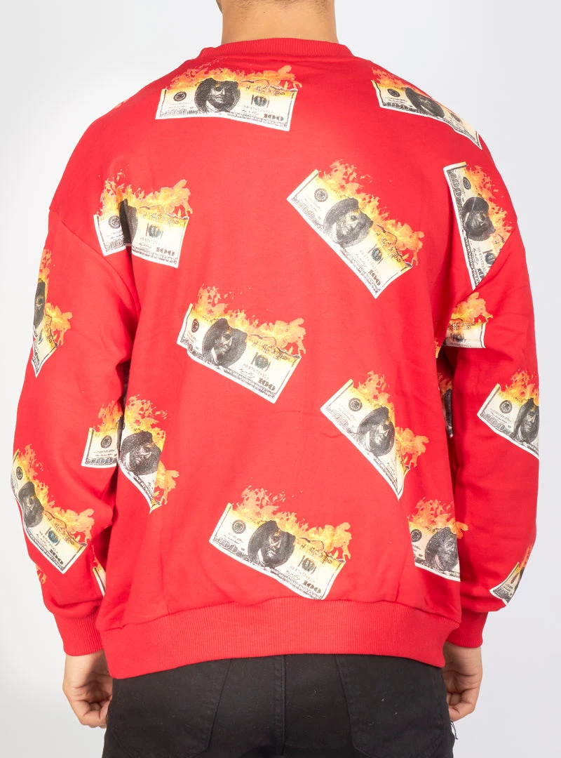 BUYER’S CHOICE Shop All Buyer's Choice Sweater - Burning Money - Red - SW-21550 2 BUYER’S CHOICE Shop All Buyer's Choice Sweater - Burning Money - Red - SW-21550
