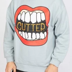 BUYER’S CHOICE Buyer's Choice Sweater - Lips - Grey - SW-21562