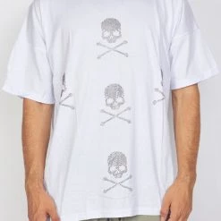 BUYER’S CHOICE Buyer's Choice T-Shirt - Skull Stones - White - 21-Y383