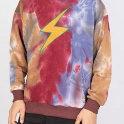 BUYER’S CHOICE Buyer's Choice Sweater - Lightning Bolt - Burgundy And Indigo - SW-21567