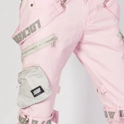 LOCKED & LOADED LNL Jeans - Straps And Pocket - Light Pink And Reflective - LLTP105 Shop All 15 LOCKED & LOADED LNL Jeans - Straps And Pocket - Light Pink And Reflective - LLTP105 Shop All