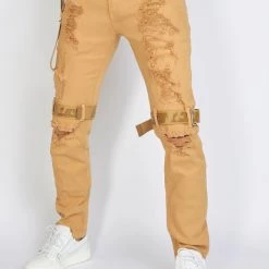 LOCKED & LOADED Shop All LNL Jeans - Straps - Khaki On Khaki - LLCDP0925564