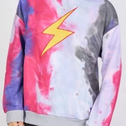 BUYER’S CHOICE Buyer's Choice Sweater - Lightning Bolt - Fuchsia And Periwinkle - SW-21567