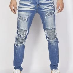 Politics Jeans - Moto Ribbed - Medium Blue - PLTKS0521513 Shop All