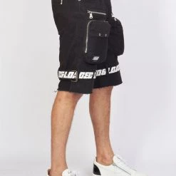 LOCKED & LOADED Shop All LNL Shorts - Strapped - Black With White - LDS421102
