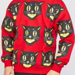BUYER’S CHOICE Buyer's Choice Sweater - Cat - Red - SW-21560 Shop All