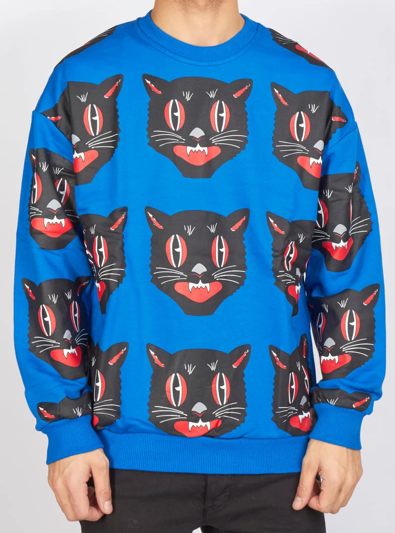 BUYER’S CHOICE Buyer's Choice Sweater - Cat - Blue - SW-21560 Shop All 1 BUYER’S CHOICE Buyer's Choice Sweater - Cat - Blue - SW-21560 Shop All