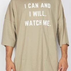 BUYER’S CHOICE Buyer's Choice T-Shirt - I Can And I Will - Tan - 21-Y381