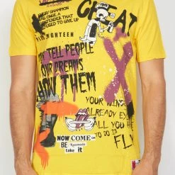 BUYER’S CHOICE Buyer's Choice T-Shirt - Skeleton Graffiti - Yellow - ST 7503 Shop All