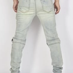 Politics Jeans - Biker With Paisley Ribbing - Light Wash - PLTKS0521641