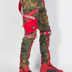 LOCKED & LOADED LNL Jeans - Straps And Pocket - Camo, Red, And Reflective - LLTP103 11 LOCKED & LOADED LNL Jeans - Straps And Pocket - Camo, Red, And Reflective - LLTP103