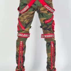 LOCKED & LOADED LNL Jeans - Straps And Pocket - Camo, Red, And Reflective - LLTP103 12 LOCKED & LOADED LNL Jeans - Straps And Pocket - Camo, Red, And Reflective - LLTP103