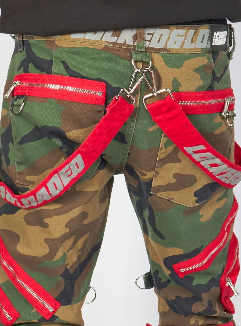 LOCKED & LOADED LNL Jeans - Straps And Pocket - Camo, Red, And Reflective - LLTP103 7 LOCKED & LOADED LNL Jeans - Straps And Pocket - Camo, Red, And Reflective - LLTP103