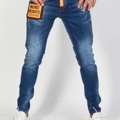 BUYER’S CHOICE Shop All Buyer's Choice Jeans - Mario Patch - Orange/Blue - 2289-100-A18