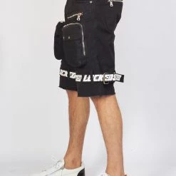 LOCKED & LOADED Shop All LNL Shorts - Strapped - Black With White - LDS421102