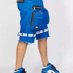 LOCKED & LOADED LNL Shorts - Strapped - Royal Blue With White - LDS421102 Shop All