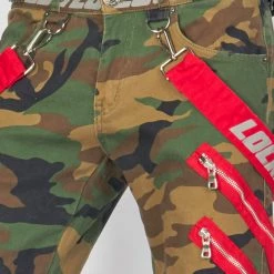 LOCKED & LOADED LNL Jeans - Straps And Pocket - Camo, Red, And Reflective - LLTP103 10 LOCKED & LOADED LNL Jeans - Straps And Pocket - Camo, Red, And Reflective - LLTP103