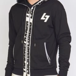 LOCKED & LOADED Shop All LNL Hoodie - Leather - Black And White - LLFZ1025102