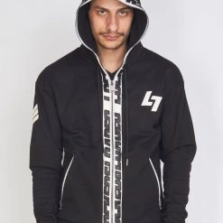LOCKED & LOADED Shop All LNL Hoodie - Leather - Black And White - LLFZ1025102