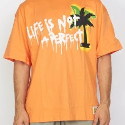 BUYER’S CHOICE Buyer's Choice T-Shirt - Life Is Not Perfect - Orange - OV 7283