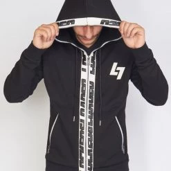 LOCKED & LOADED Shop All LNL Hoodie - Leather - Black And White - LLFZ1025102