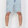 BUYER’S CHOICE Buyer's Choice Denim Shorts - Ripped Knee - Light Wash - R 4126