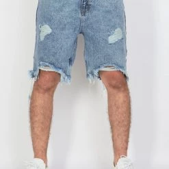 BUYER’S CHOICE Buyer's Choice Denim Shorts - Ripped Knee - Medium Wash - R 4126 Shop All