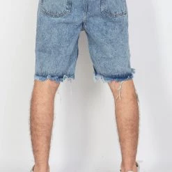 BUYER’S CHOICE Buyer's Choice Denim Shorts - Ripped Knee - Medium Wash - R 4126 Shop All