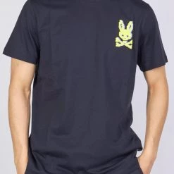 Psycho Bunny T-Shirt - Hatton 2 Sided Graphic - Navy - B6U112N1PC Shop All