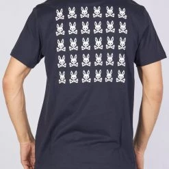 Psycho Bunny T-Shirt - Hatton 2 Sided Graphic - Navy - B6U112N1PC Shop All