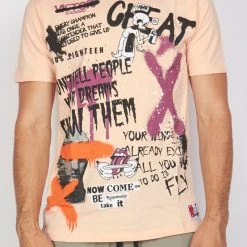 BUYER’S CHOICE Buyer's Choice T-Shirt - Skeleton Graffiti - Peach - ST 7503 Shop All