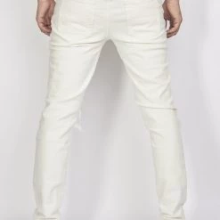 Shop All Politics Jeans - Distressed With Ribbing - White - PLTKS0521592