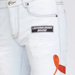 LOCKED & LOADED LNL Jeans - Chain Stitch - Light Wash And Orange - LLCHSE1025251 Shop All 13 LOCKED & LOADED LNL Jeans - Chain Stitch - Light Wash And Orange - LLCHSE1025251 Shop All