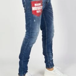 BUYER’S CHOICE Shop All Buyer's Choice Jeans - Mario Pocket With Stones - Red/Blue - 2351-100-A35