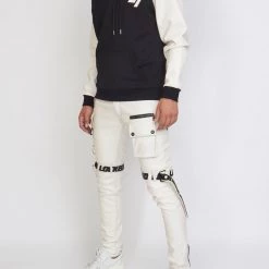 LOCKED & LOADED Shop All LNL Hoodie - Leather - Black And White - LLFZ1025102