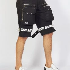 LOCKED & LOADED Shop All LNL Shorts - Strapped - Black With White - LDS421102