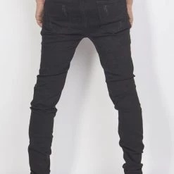 Politics Jeans - Distressed With Leaf Ribbing - Black - PLTKS0521662