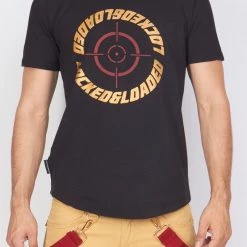 LOCKED & LOADED Shop All LNL T-Shirt - Target - Black Gold And Red