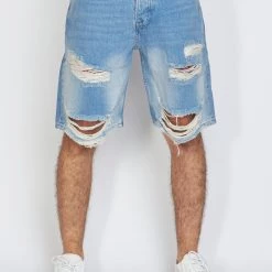 BUYER’S CHOICE Buyer's Choice Denim Shorts - Rips - Blue - K6195-1 Shop All