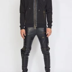 LOCKED & LOADED LNL Hoodie - Leather - Black - LLFZ102500